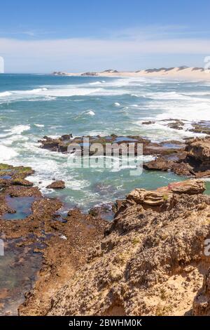 The coastal landscape at Bushmans River Mouth in the Eastern Cape of South Africa. Stock Photo