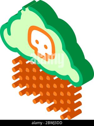 Acid Rain Earth Problem isometric icon vector illustration Stock Vector