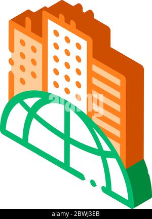 Skyscraper Earth Problem isometric icon vector illustration Stock Vector