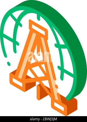 Oil-Derrick Planet Problem isometric icon vector illustration Stock Vector