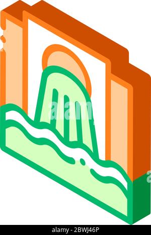 Waste Outpouring From Spout isometric icon vector illustration Stock Vector