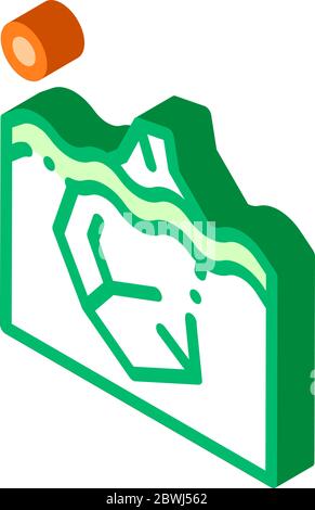 Iceberg In Ocean Global Warm isometric icon vector illustration Stock Vector