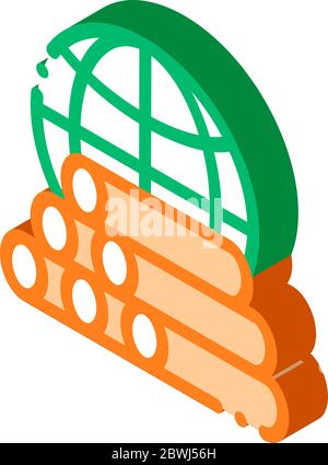 Tubes Planet Earth Problem isometric icon vector illustration Stock Vector