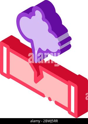 Gaz Pipe Break Pollution isometric icon vector illustration Stock Vector