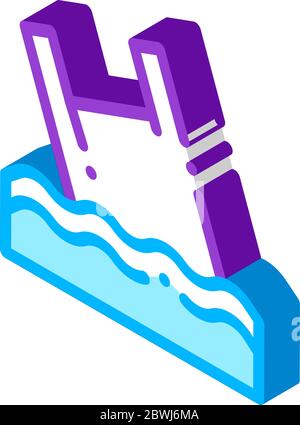 Bag Junk Flotsam In Ocean isometric icon vector illustration Stock Vector