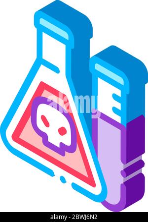 Flask With Chemical Liquid isometric icon vector illustration Stock Vector