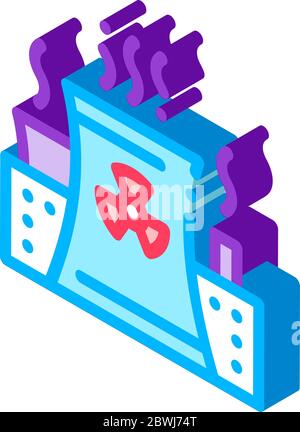 Generating Atomic Plant isometric icon vector illustration Stock Vector