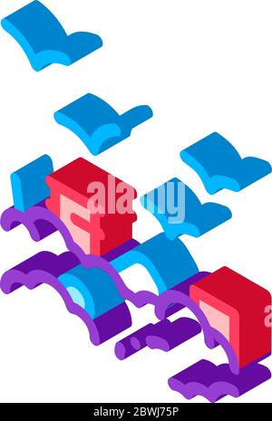 Building Smog And Birds isometric icon vector illustration Stock Vector
