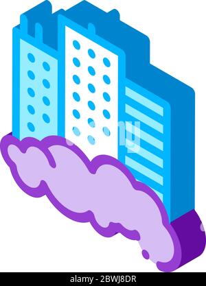 Building Skyscraper And Smog isometric icon vector illustration Stock Vector