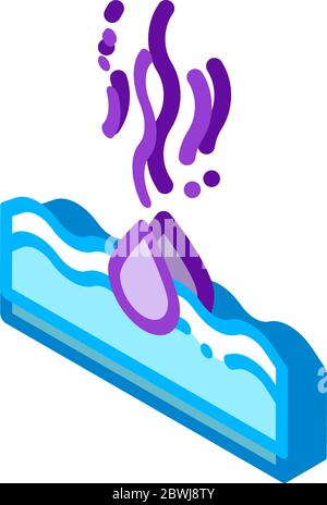 Drop Water Dripping In Sea isometric icon vector illustration Stock Vector