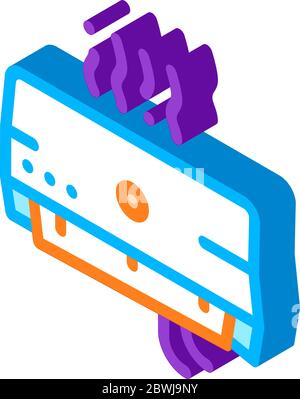 Broken Office Conditioner isometric icon vector illustration Stock Vector