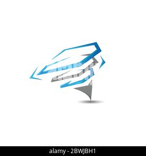 Storm twister modern logo symbol with sharp edges vector design illustration Stock Vector