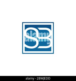 Letter SB logo design concept inside square shape isolated on a white background Stock Vector