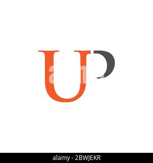 Creative Letter up typography logo design vector isolated on a white background Stock Vector