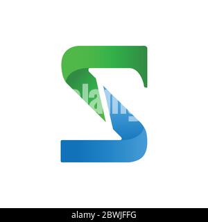 Letter S typography logo design with gradient color isolated on a white background Stock Vector