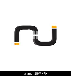 Letter N abstract typography logo vector design isolated on a white background. Stock Vector