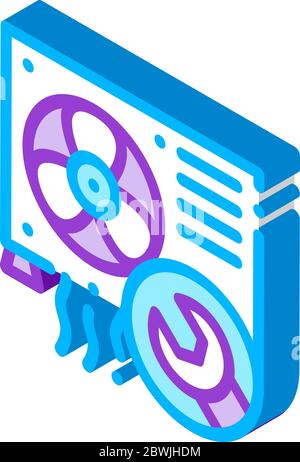 Conditioner System Repair isometric icon vector illustration Stock Vector