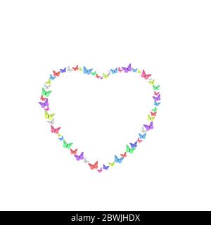 Colorful butterflies heart shape Stock Vector