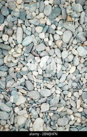 Pebbles on the coast of the sea. Stock Photo