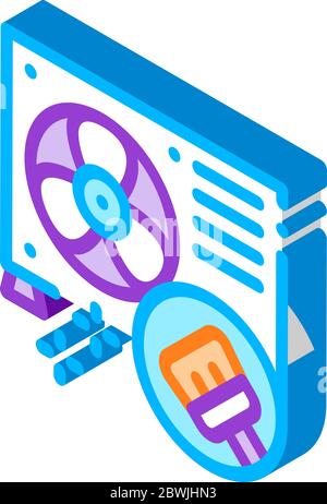 Conditioner Repair Cleaning isometric icon vector illustration Stock Vector