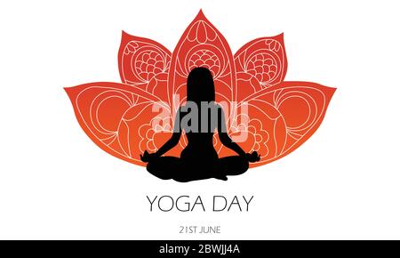 International Yoga Day Logo Design Vector Illustration Stock Vector Image Art Alamy