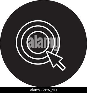 target arrow block and line style icon Stock Vector