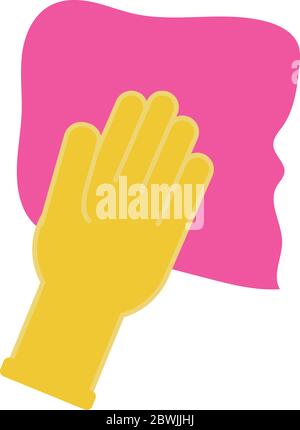 hand with absorbent towel flat style icon Stock Vector