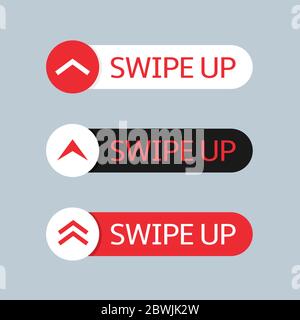Swipe up button set Stock Vector
