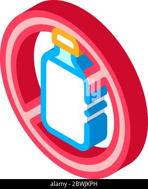 Allergen Free Sign Lactose isometric icon vector illustration Stock Vector