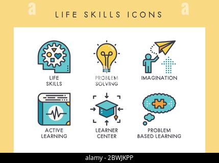 Life skill concept icons for web, app, presentation, etc. Stock Vector
