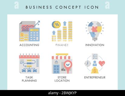 Business concept illustration icons for website, web, blog, presentation, etc. Stock Vector