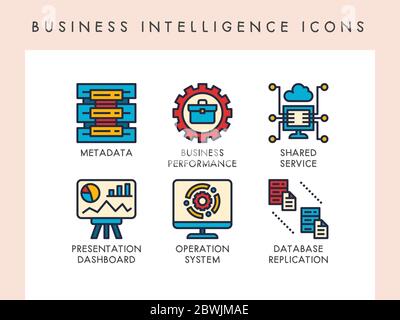 Business intelligence concept icons for website, app, blog, presentation, etc. Stock Vector