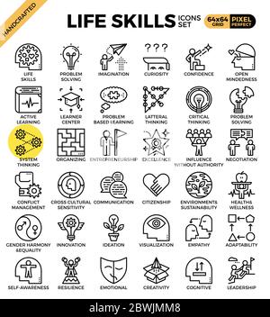 Life skills concept icons set in modern line icon style for ui, ux, website, web, app graphic design Stock Vector