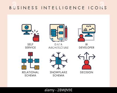 Business intelligence concept icons for website, app, blog, presentation, etc. Stock Vector