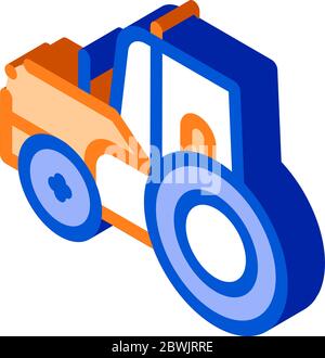 Farmland Tractor Vehicle isometric icon vector illustration Stock ...
