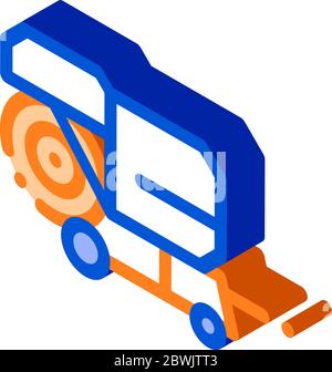 Shaking Harvester Vehicle isometric icon vector illustration Stock Vector