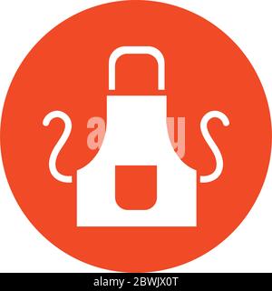 kitchen aprom block style icon Stock Vector