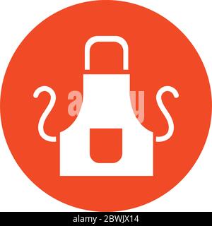 kitchen aprom block style icon Stock Vector