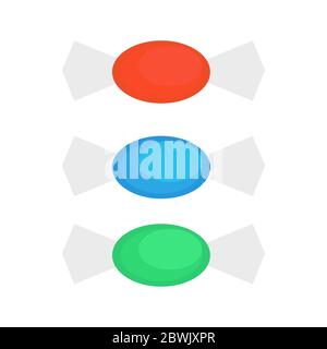 Candy for cough and flu or colds. Flat style Stock Vector