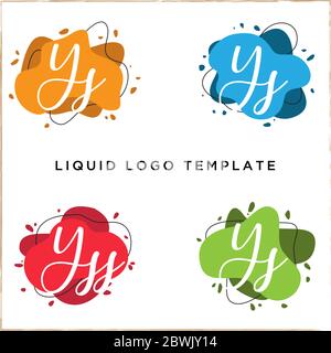 Letter Y in luquid color logo design, creative abstract logo template Stock Vector