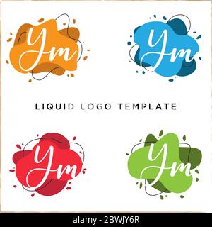 Letter Y in luquid color logo design, creative abstract logo template Stock Vector