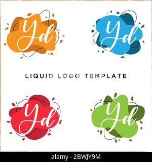 Letter Y in luquid color logo design, creative abstract logo template Stock Vector