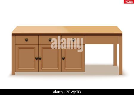 Kitchen island table Stock Vector