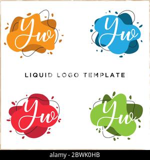 Letter Y in luquid color logo design, creative abstract logo template Stock Vector