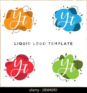 Letter Y in luquid color logo design, creative abstract logo template Stock Vector