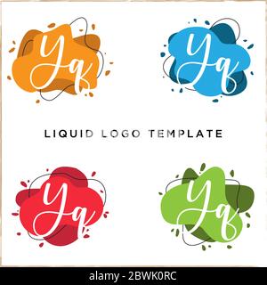 Letter Y in luquid color logo design, creative abstract logo template Stock Vector