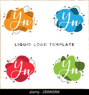 Letter Y in luquid color logo design, creative abstract logo template Stock Vector