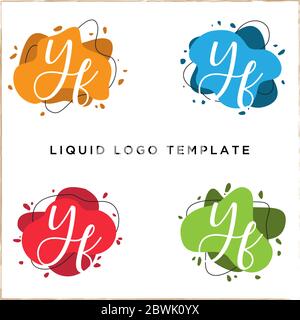 Letter Y in luquid color logo design, creative abstract logo template Stock Vector