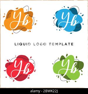 Liquid color letter Y logo design, abstract logo template Stock Vector