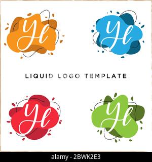 Liquid color letter Y logo design, abstract logo template Stock Vector